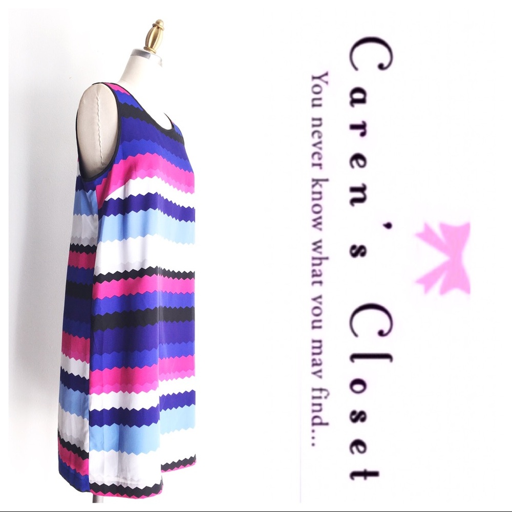 NWOT Kenzie Graphic Stripe Shift Dress - Picture 3 of 6